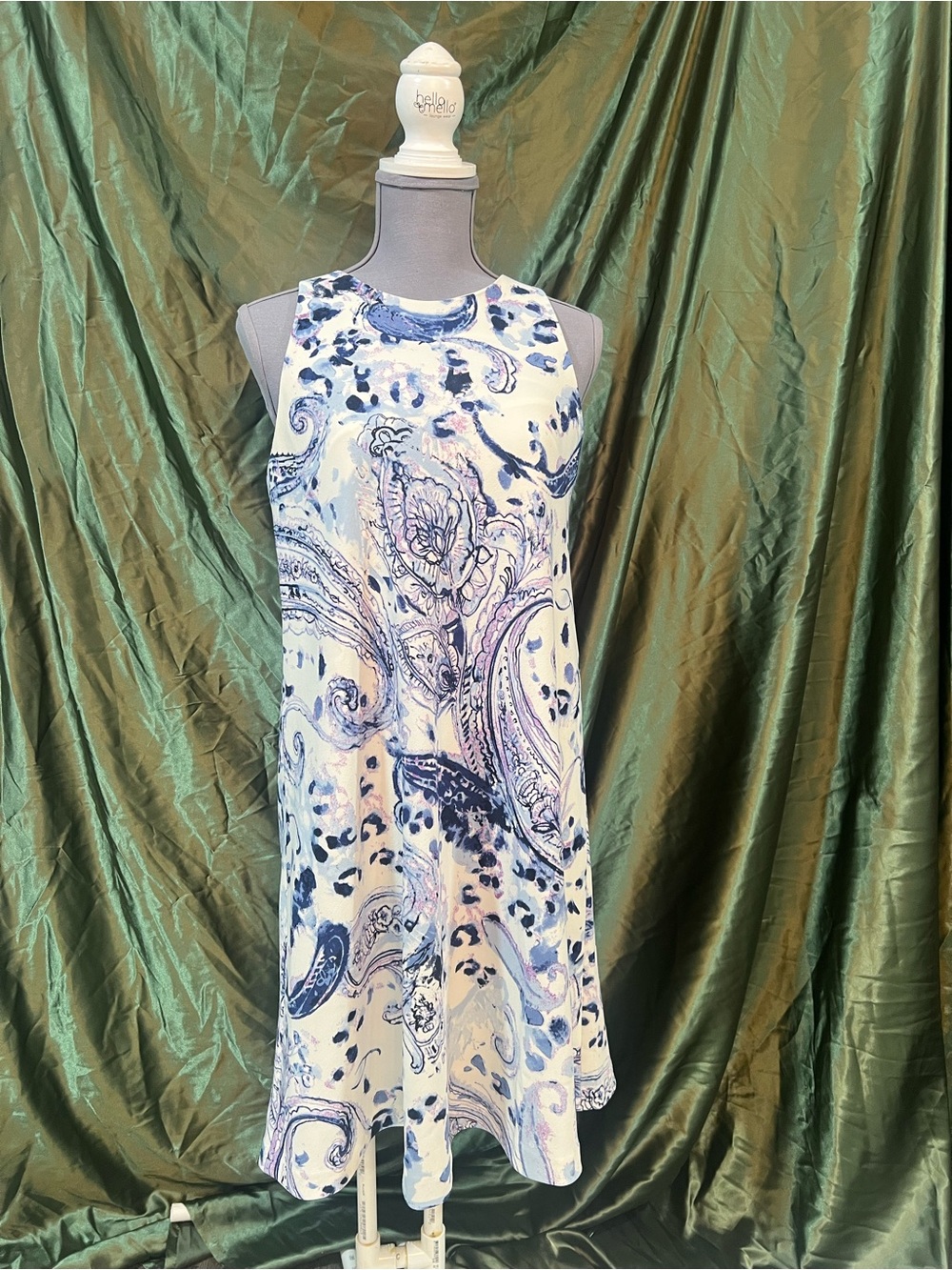Ralph Lauren White and Blue Paisley Tank Dress